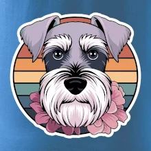 Knírač - fenka a květiny