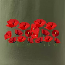 Vlčí mák v řadě