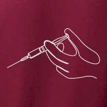 Ruka a injekce jedním tahem