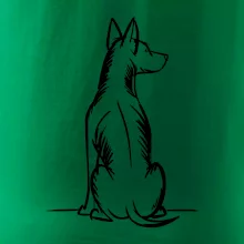 Pes kreslený zezadu