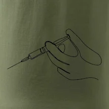 Ruka a injekce jedním tahem