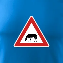 Dopravní značka - Pozor pasoucí se kůň