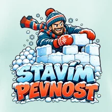 Rodinná vánoční trička - Stavím pevnost táta sněhová bitva