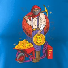 Horník těží bitcoiny