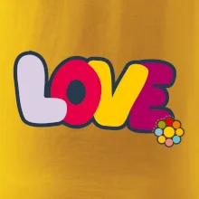 Love nápis s květinou