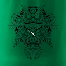 Steampunk sova černobílá