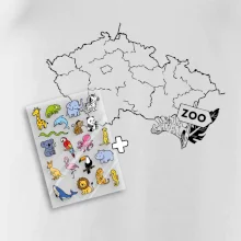 Tričko s mapou + ZOO nažehlovačky