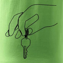 Klíče a ruka jedním tahem