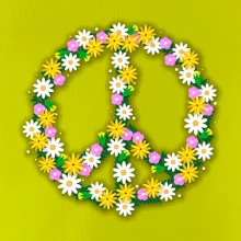 Peace symbol kopretiny