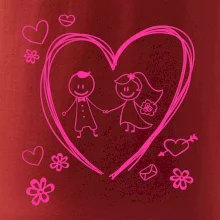 Svatba - kreslené srdce