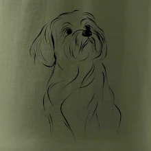 Lhasa Apso černý nákres slabé linky