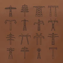 Typy stožárů vysokého napětí