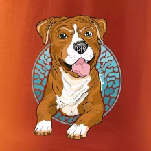 Americký staford kreslený v kolečku (Pecka design)