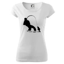 Rybář tahající rybu