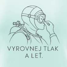 Vyrovnej tlak a leť potápěč v neoprenu držící si nos