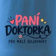 Paní doktorka pro malé bojovníky - nápis se stetoskopem