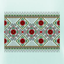 Ukrajinský vzor - Červeno Zelený