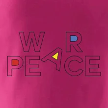 War, peace - barevný nápis