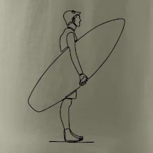 Surfař stojící jedním tahem