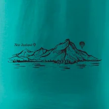 Nový Zéland nápis a hory Aoraki -  Mount Cook