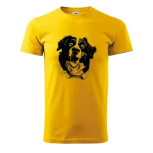 Černobílá karikatura Bernský salašnický pes