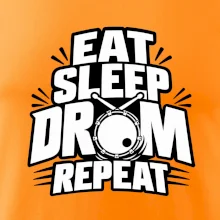 Eat sleep drum repeat - minimalistický bubenický slogan
