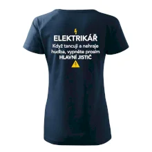 Elektrikář - hlavní jistič - Nápis na zádech