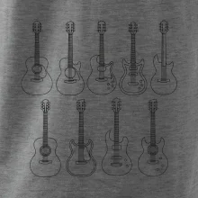 Typy kytar černé kresby