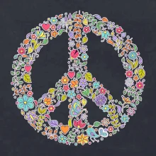 Peace symbol lístečky