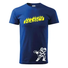 Hasič stojící - nápis hasiči - Velký nápis  na zádech