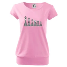 Šachové figurky v řadě - kreslené