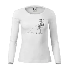 Kreslený rybář na pařezu