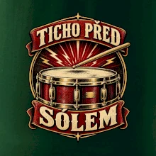 Ticho před sólem - vintage bubenický emblém