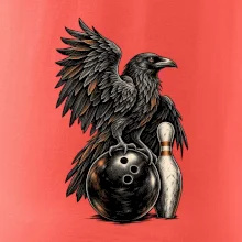 Bowling havran s koulí a kuželkou