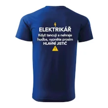 Elektrikář - hlavní jistič - Nápis na zádech