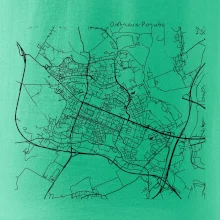 Mapy měst černobílé Ostrava Poruba