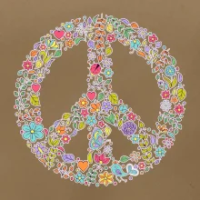 Peace symbol lístečky