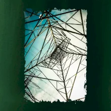 Barevné nebe - stožáry vysokého napětí