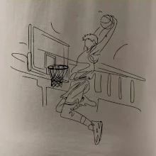 Basketbalista jedním tahem - výskok