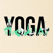 Yoga nápis barevný