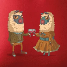 Alpaky s vínem pár