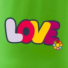 Love nápis s květinou