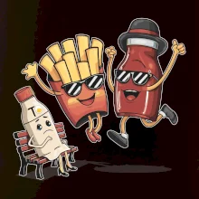 Souboj o hranolky kečup tatarka