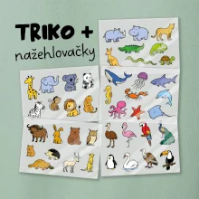 Tričko + 42 nažehlovacích zvířátek