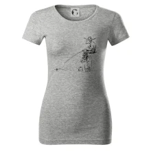 Kreslený rybář na pařezu