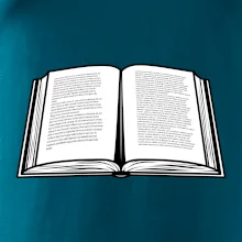 Kniha černobílá otevřená s textem