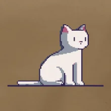 Kočka bílá pixel