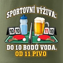 Sportovní výživa -  do 10 bodů voda, od 11 pivo