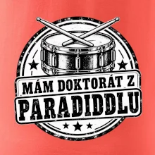 Mám doktorát z paradiddlu - černobílý bubenický odznak