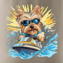 Yorkšírský teriér na vodním skútru